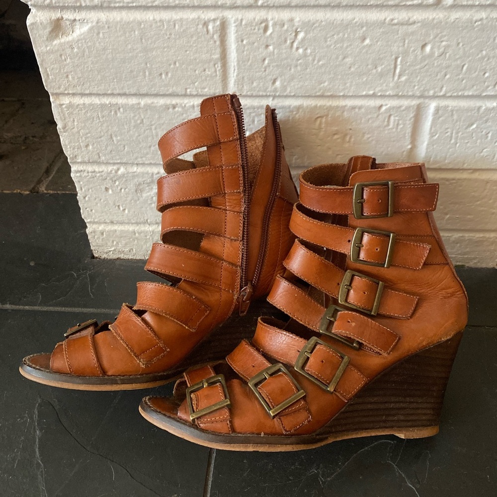 Leather Sandal Boots Size 6.5